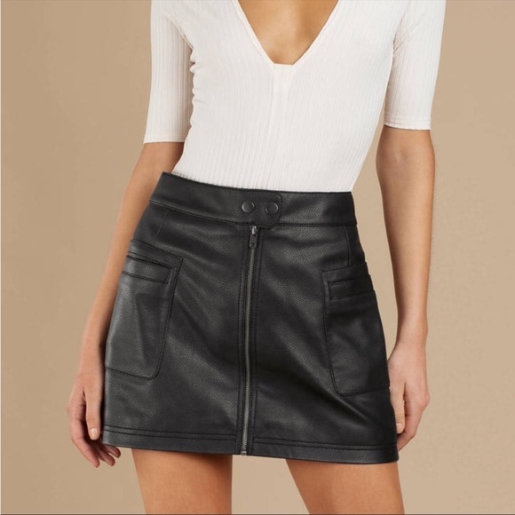 Free People Dresses & Skirts - Free People High Waist Vegan Leather Skirt, Size 8